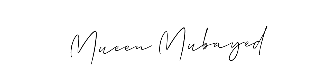 Design your own signature with our free online signature maker. With this signature software, you can create a handwritten (Allison_Script) signature for name Mueen Mubayed. Mueen Mubayed signature style 2 images and pictures png