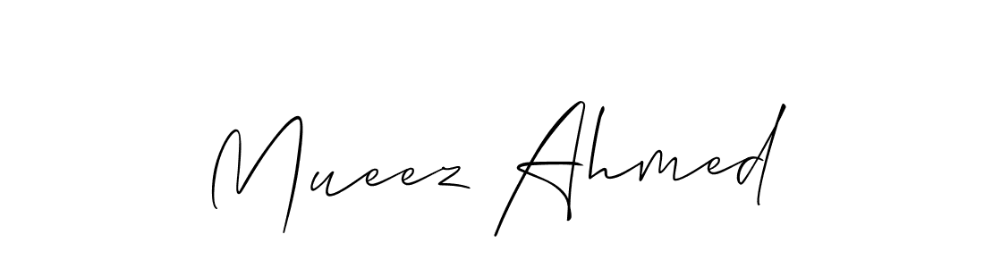 You should practise on your own different ways (Allison_Script) to write your name (Mueez Ahmed) in signature. don't let someone else do it for you. Mueez Ahmed signature style 2 images and pictures png
