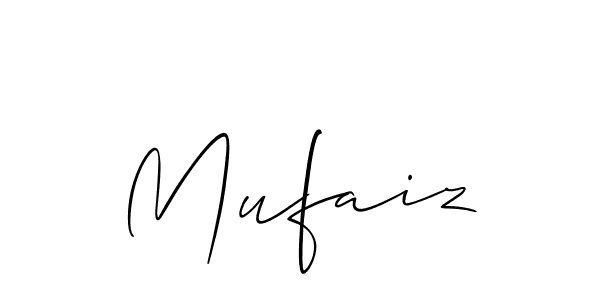 Make a beautiful signature design for name Mufaiz. With this signature (Allison_Script) style, you can create a handwritten signature for free. Mufaiz signature style 2 images and pictures png