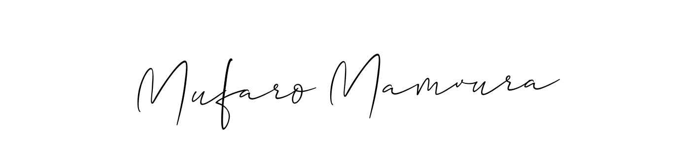 Make a beautiful signature design for name Mufaro Mamvura. With this signature (Allison_Script) style, you can create a handwritten signature for free. Mufaro Mamvura signature style 2 images and pictures png