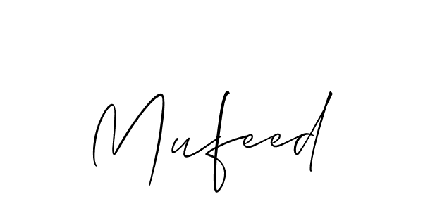 Similarly Allison_Script is the best handwritten signature design. Signature creator online .You can use it as an online autograph creator for name Mufeed. Mufeed signature style 2 images and pictures png