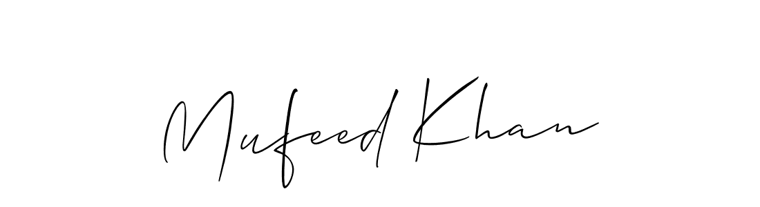 How to make Mufeed Khan name signature. Use Allison_Script style for creating short signs online. This is the latest handwritten sign. Mufeed Khan signature style 2 images and pictures png