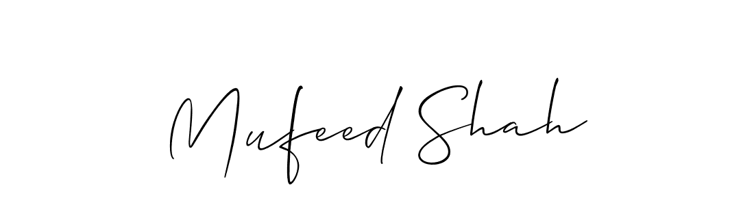 Allison_Script is a professional signature style that is perfect for those who want to add a touch of class to their signature. It is also a great choice for those who want to make their signature more unique. Get Mufeed Shah name to fancy signature for free. Mufeed Shah signature style 2 images and pictures png