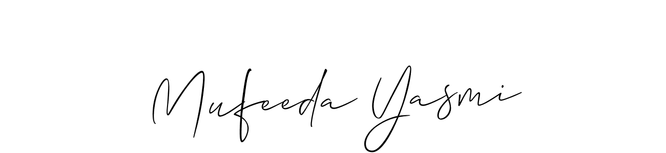 Design your own signature with our free online signature maker. With this signature software, you can create a handwritten (Allison_Script) signature for name Mufeeda Yasmi. Mufeeda Yasmi signature style 2 images and pictures png