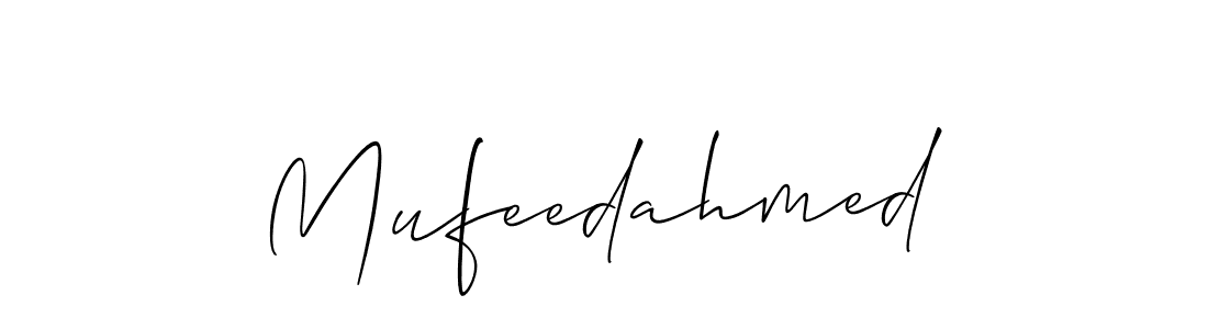 Use a signature maker to create a handwritten signature online. With this signature software, you can design (Allison_Script) your own signature for name Mufeedahmed. Mufeedahmed signature style 2 images and pictures png