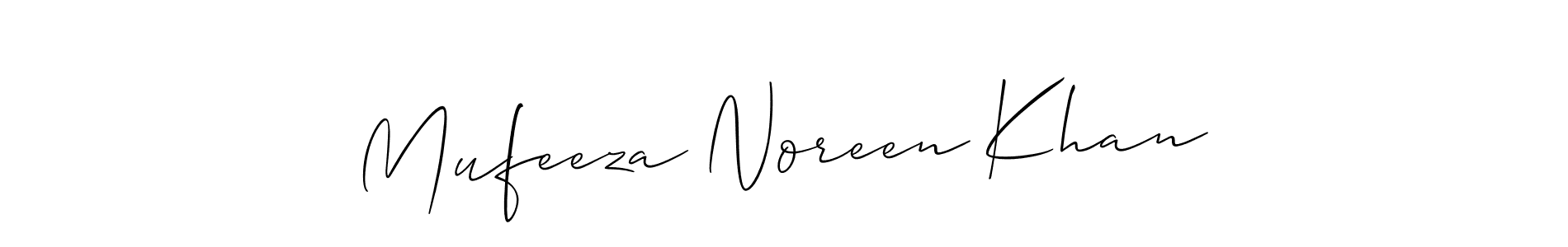 How to make Mufeeza Noreen Khan signature? Allison_Script is a professional autograph style. Create handwritten signature for Mufeeza Noreen Khan name. Mufeeza Noreen Khan signature style 2 images and pictures png