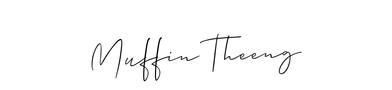 Make a beautiful signature design for name Muffin Theeng. With this signature (Allison_Script) style, you can create a handwritten signature for free. Muffin Theeng signature style 2 images and pictures png