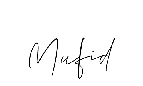 Similarly Allison_Script is the best handwritten signature design. Signature creator online .You can use it as an online autograph creator for name Mufid. Mufid signature style 2 images and pictures png