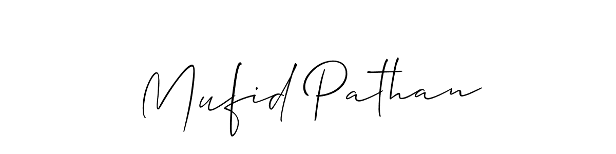 Mufid Pathan stylish signature style. Best Handwritten Sign (Allison_Script) for my name. Handwritten Signature Collection Ideas for my name Mufid Pathan. Mufid Pathan signature style 2 images and pictures png