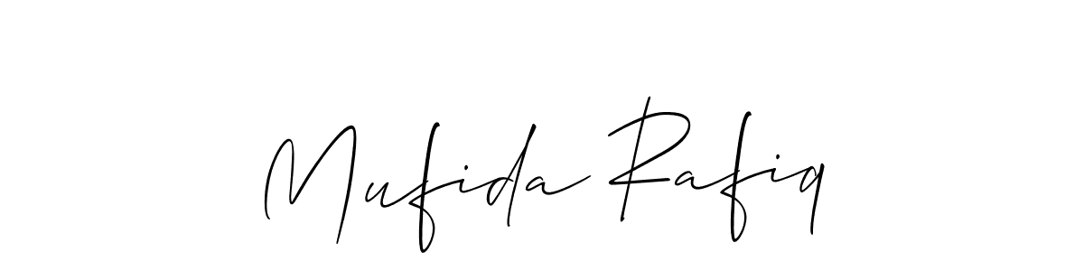 Similarly Allison_Script is the best handwritten signature design. Signature creator online .You can use it as an online autograph creator for name Mufida Rafiq. Mufida Rafiq signature style 2 images and pictures png