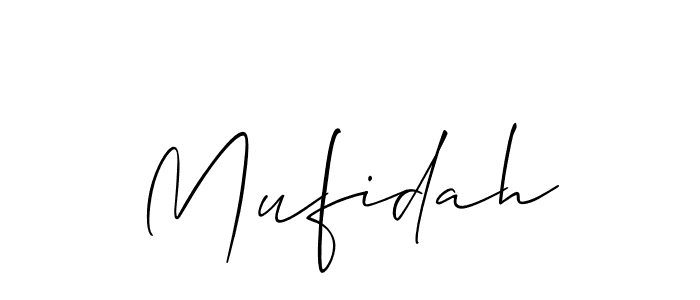 Similarly Allison_Script is the best handwritten signature design. Signature creator online .You can use it as an online autograph creator for name Mufidah. Mufidah signature style 2 images and pictures png