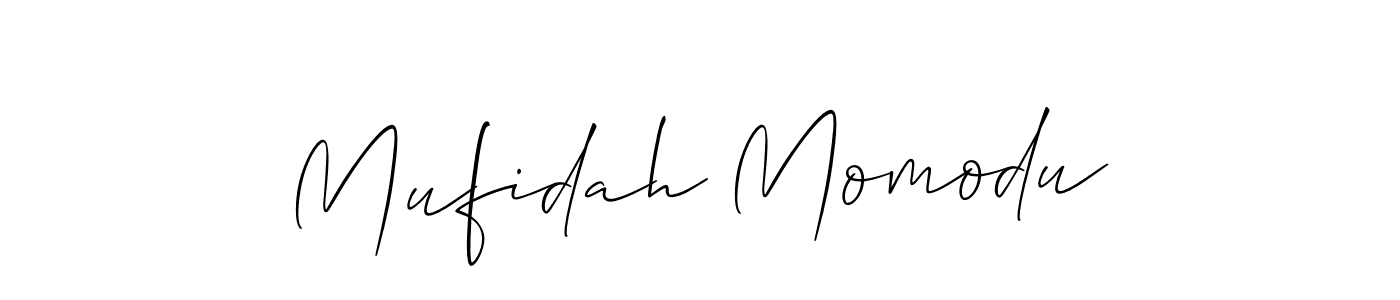 Create a beautiful signature design for name Mufidah Momodu. With this signature (Allison_Script) fonts, you can make a handwritten signature for free. Mufidah Momodu signature style 2 images and pictures png