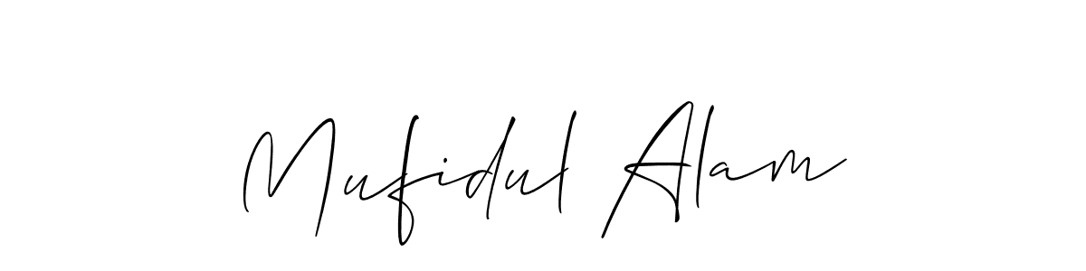 How to make Mufidul Alam name signature. Use Allison_Script style for creating short signs online. This is the latest handwritten sign. Mufidul Alam signature style 2 images and pictures png