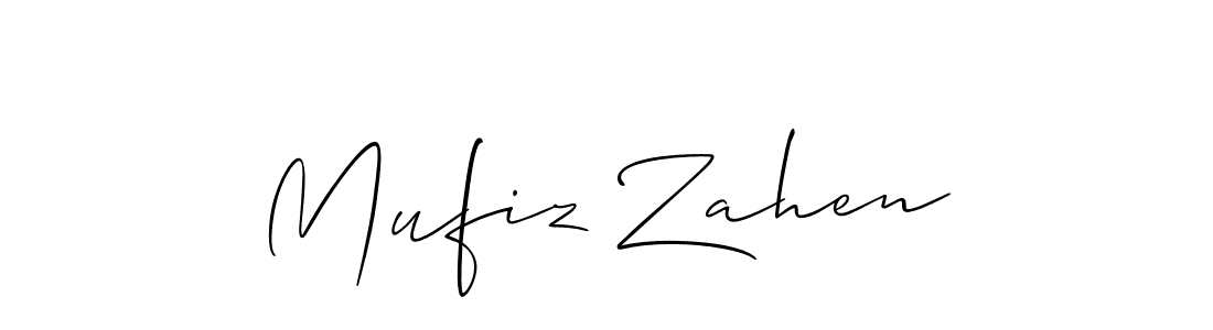 Design your own signature with our free online signature maker. With this signature software, you can create a handwritten (Allison_Script) signature for name Mufiz Zahen. Mufiz Zahen signature style 2 images and pictures png