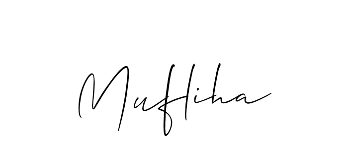 if you are searching for the best signature style for your name Mufliha. so please give up your signature search. here we have designed multiple signature styles  using Allison_Script. Mufliha signature style 2 images and pictures png