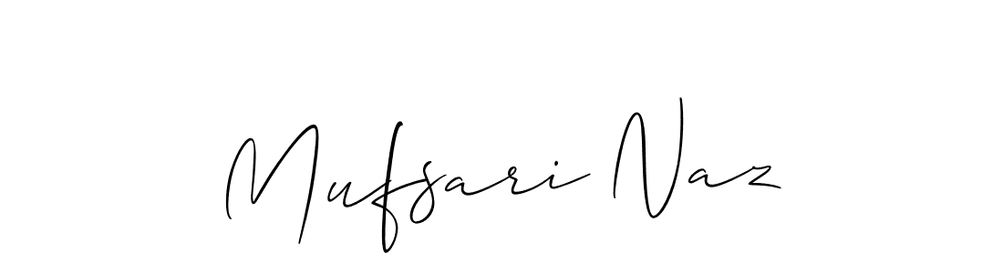 if you are searching for the best signature style for your name Mufsari Naz. so please give up your signature search. here we have designed multiple signature styles  using Allison_Script. Mufsari Naz signature style 2 images and pictures png