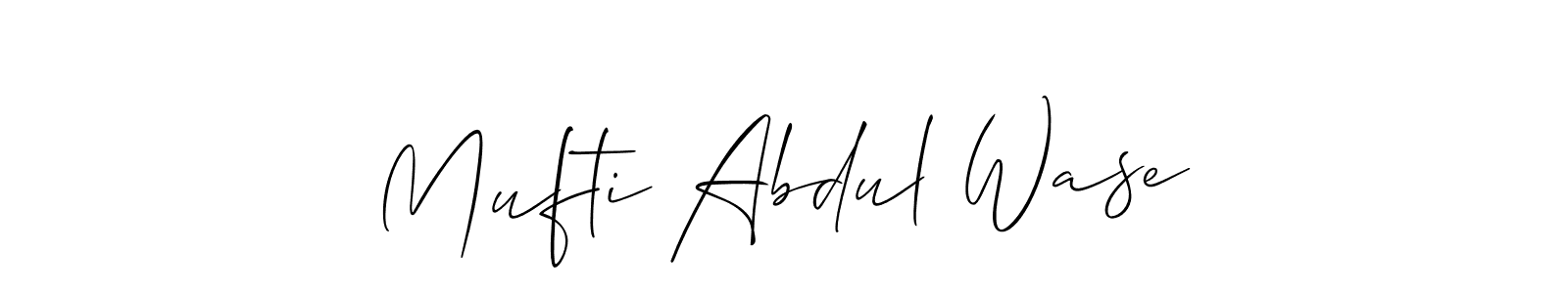 Use a signature maker to create a handwritten signature online. With this signature software, you can design (Allison_Script) your own signature for name Mufti Abdul Wase. Mufti Abdul Wase signature style 2 images and pictures png