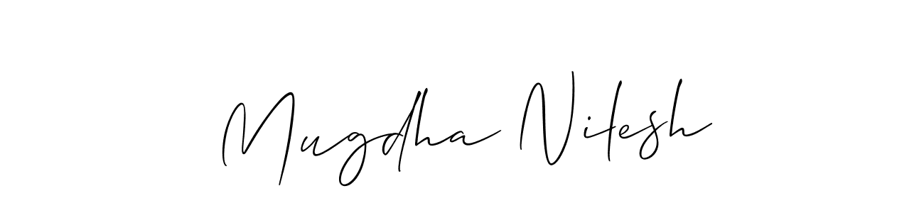 You can use this online signature creator to create a handwritten signature for the name Mugdha Nilesh. This is the best online autograph maker. Mugdha Nilesh signature style 2 images and pictures png