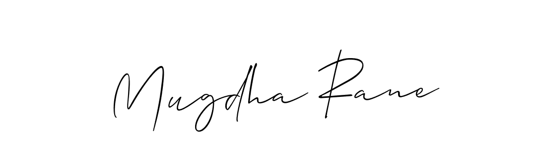 Also we have Mugdha Rane name is the best signature style. Create professional handwritten signature collection using Allison_Script autograph style. Mugdha Rane signature style 2 images and pictures png