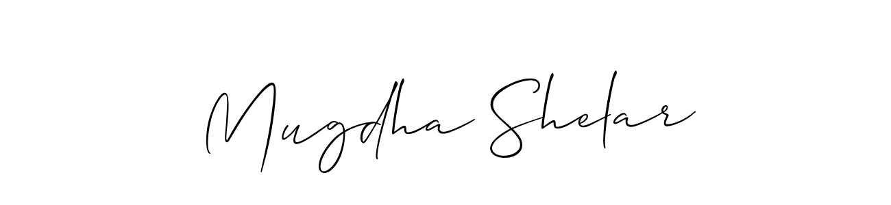 Similarly Allison_Script is the best handwritten signature design. Signature creator online .You can use it as an online autograph creator for name Mugdha Shelar. Mugdha Shelar signature style 2 images and pictures png