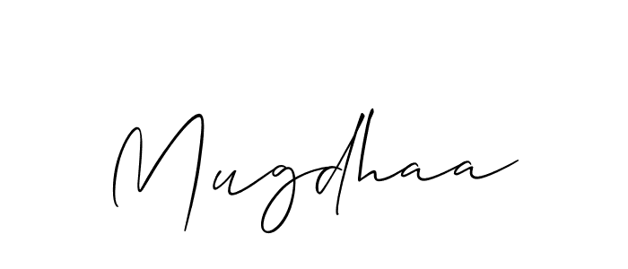 Also You can easily find your signature by using the search form. We will create Mugdhaa name handwritten signature images for you free of cost using Allison_Script sign style. Mugdhaa signature style 2 images and pictures png