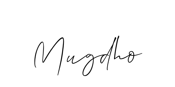 The best way (Allison_Script) to make a short signature is to pick only two or three words in your name. The name Mugdho include a total of six letters. For converting this name. Mugdho signature style 2 images and pictures png