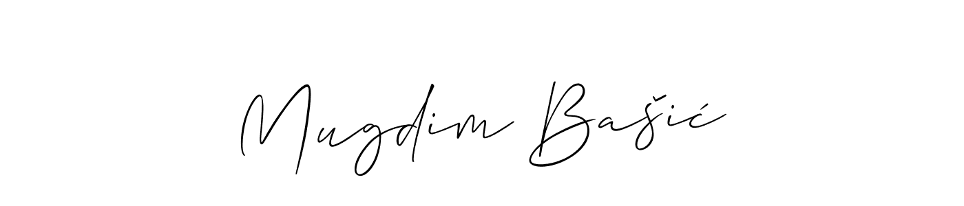 if you are searching for the best signature style for your name Mugdim Bašić. so please give up your signature search. here we have designed multiple signature styles  using Allison_Script. Mugdim Bašić signature style 2 images and pictures png