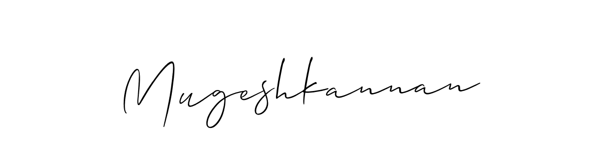 Also we have Mugeshkannan name is the best signature style. Create professional handwritten signature collection using Allison_Script autograph style. Mugeshkannan signature style 2 images and pictures png