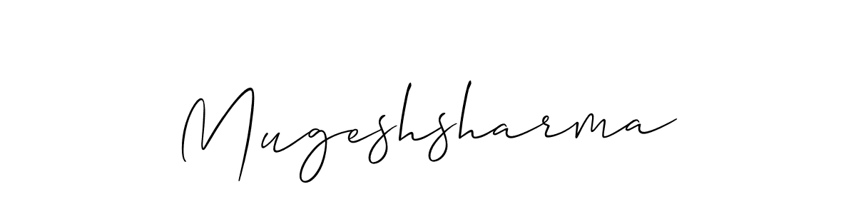 Make a short Mugeshsharma signature style. Manage your documents anywhere anytime using Allison_Script. Create and add eSignatures, submit forms, share and send files easily. Mugeshsharma signature style 2 images and pictures png