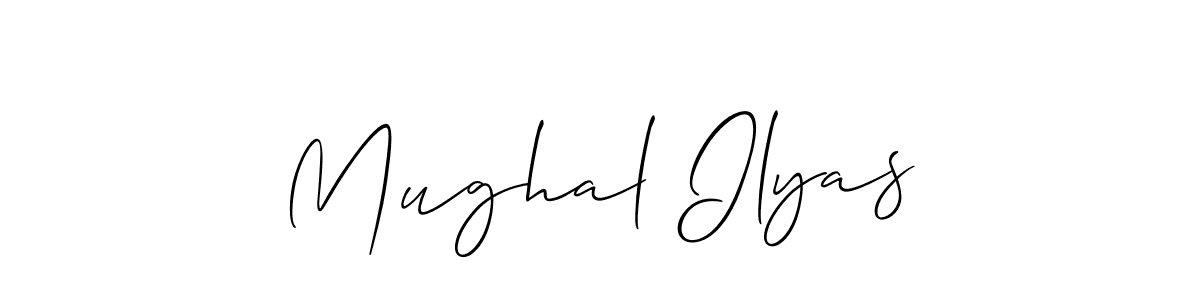 How to Draw Mughal Ilyas signature style? Allison_Script is a latest design signature styles for name Mughal Ilyas. Mughal Ilyas signature style 2 images and pictures png