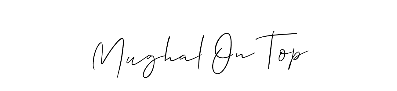 Allison_Script is a professional signature style that is perfect for those who want to add a touch of class to their signature. It is also a great choice for those who want to make their signature more unique. Get Mughal On Top name to fancy signature for free. Mughal On Top signature style 2 images and pictures png