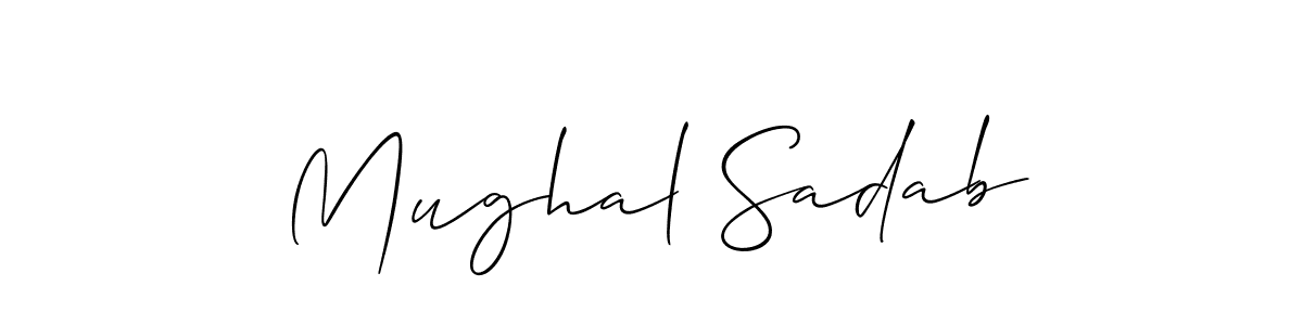 Design your own signature with our free online signature maker. With this signature software, you can create a handwritten (Allison_Script) signature for name Mughal Sadab. Mughal Sadab signature style 2 images and pictures png