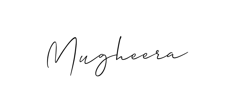 The best way (Allison_Script) to make a short signature is to pick only two or three words in your name. The name Mugheera include a total of six letters. For converting this name. Mugheera signature style 2 images and pictures png