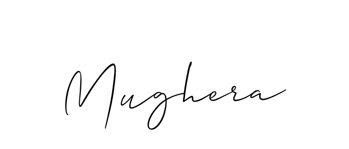 Use a signature maker to create a handwritten signature online. With this signature software, you can design (Allison_Script) your own signature for name Mughera. Mughera signature style 2 images and pictures png