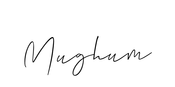 How to make Mughum signature? Allison_Script is a professional autograph style. Create handwritten signature for Mughum name. Mughum signature style 2 images and pictures png