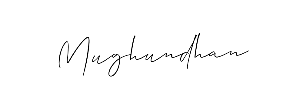Design your own signature with our free online signature maker. With this signature software, you can create a handwritten (Allison_Script) signature for name Mughundhan. Mughundhan signature style 2 images and pictures png