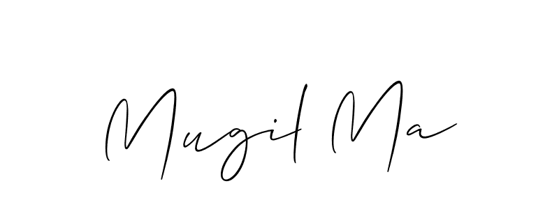 You should practise on your own different ways (Allison_Script) to write your name (Mugil Ma) in signature. don't let someone else do it for you. Mugil Ma signature style 2 images and pictures png