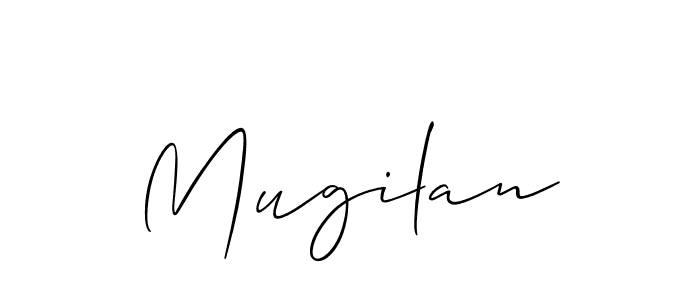 Use a signature maker to create a handwritten signature online. With this signature software, you can design (Allison_Script) your own signature for name Mugilan. Mugilan signature style 2 images and pictures png