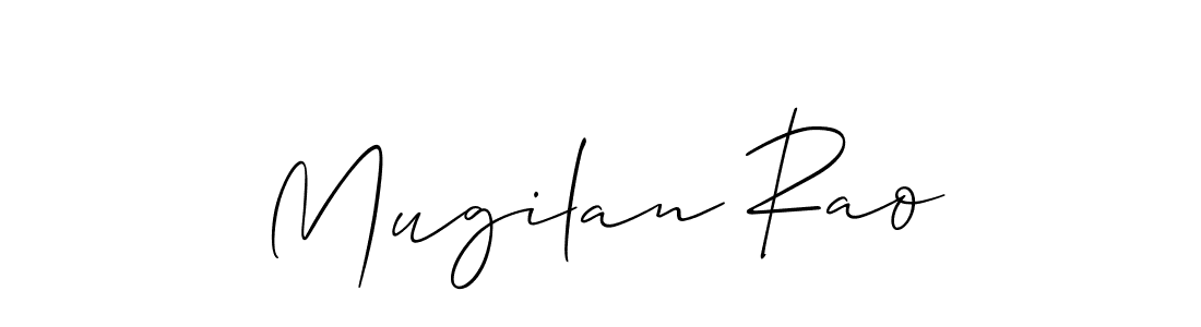 How to make Mugilan Rao signature? Allison_Script is a professional autograph style. Create handwritten signature for Mugilan Rao name. Mugilan Rao signature style 2 images and pictures png