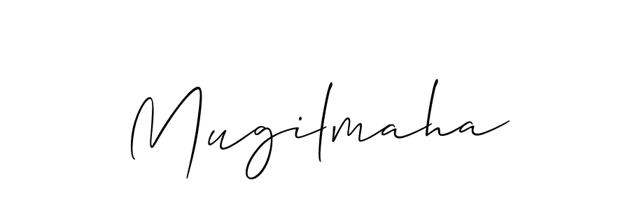 The best way (Allison_Script) to make a short signature is to pick only two or three words in your name. The name Mugilmaha include a total of six letters. For converting this name. Mugilmaha signature style 2 images and pictures png