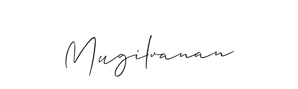 Make a beautiful signature design for name Mugilvanan. With this signature (Allison_Script) style, you can create a handwritten signature for free. Mugilvanan signature style 2 images and pictures png