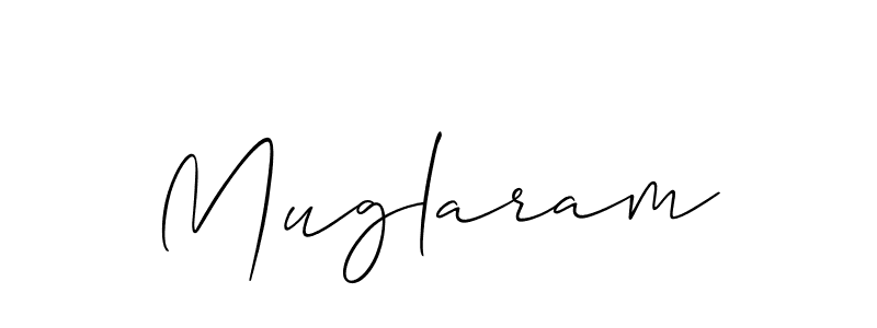 Allison_Script is a professional signature style that is perfect for those who want to add a touch of class to their signature. It is also a great choice for those who want to make their signature more unique. Get Muglaram name to fancy signature for free. Muglaram signature style 2 images and pictures png