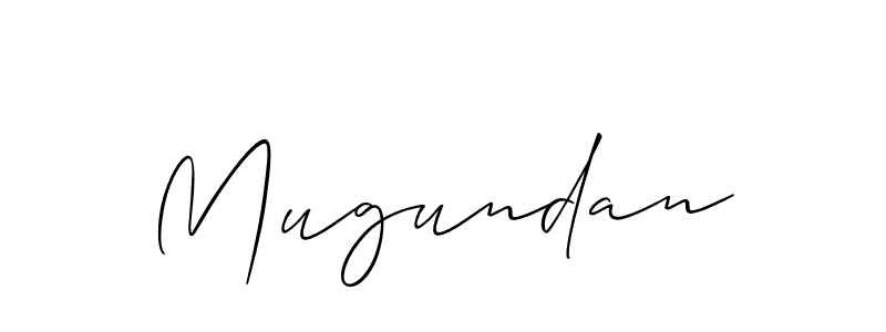 Design your own signature with our free online signature maker. With this signature software, you can create a handwritten (Allison_Script) signature for name Mugundan. Mugundan signature style 2 images and pictures png