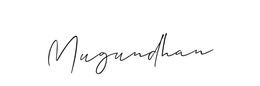 Mugundhan stylish signature style. Best Handwritten Sign (Allison_Script) for my name. Handwritten Signature Collection Ideas for my name Mugundhan. Mugundhan signature style 2 images and pictures png