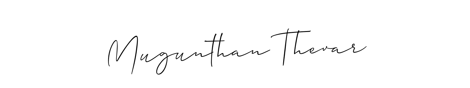 Mugunthan Thevar stylish signature style. Best Handwritten Sign (Allison_Script) for my name. Handwritten Signature Collection Ideas for my name Mugunthan Thevar. Mugunthan Thevar signature style 2 images and pictures png