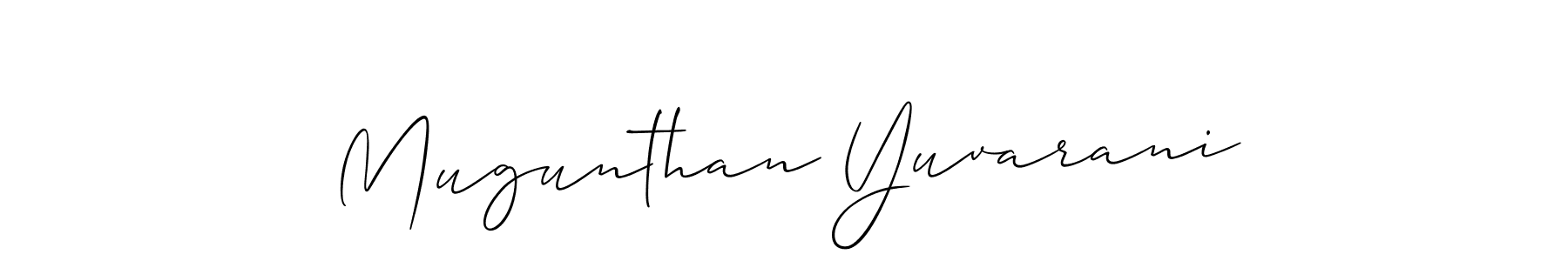 Mugunthan Yuvarani stylish signature style. Best Handwritten Sign (Allison_Script) for my name. Handwritten Signature Collection Ideas for my name Mugunthan Yuvarani. Mugunthan Yuvarani signature style 2 images and pictures png