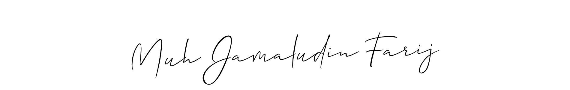 How to make Muh Jamaludin Farij signature? Allison_Script is a professional autograph style. Create handwritten signature for Muh Jamaludin Farij name. Muh Jamaludin Farij signature style 2 images and pictures png