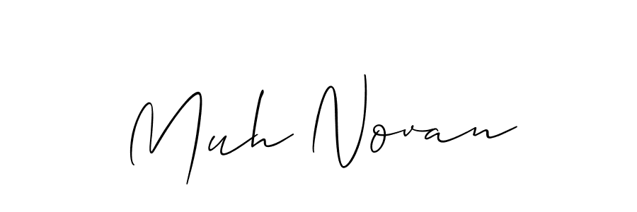 The best way (Allison_Script) to make a short signature is to pick only two or three words in your name. The name Muh Novan include a total of six letters. For converting this name. Muh Novan signature style 2 images and pictures png