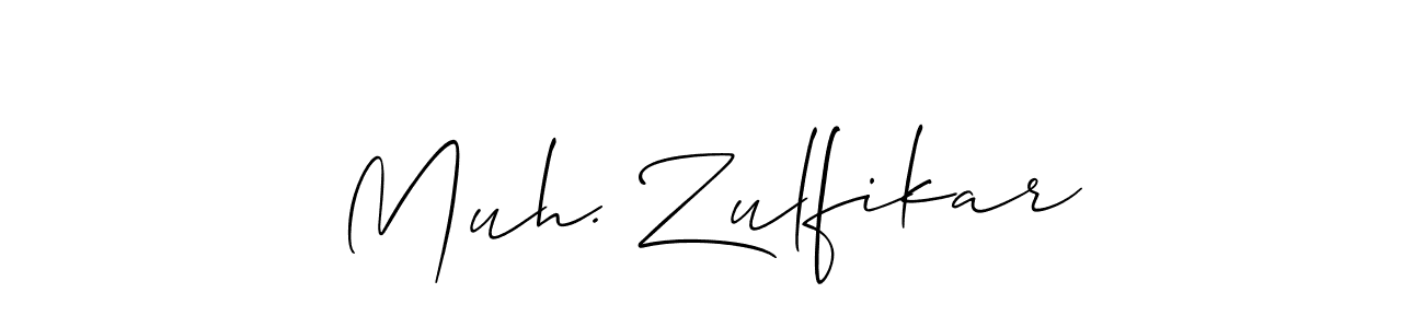 Create a beautiful signature design for name Muh. Zulfikar. With this signature (Allison_Script) fonts, you can make a handwritten signature for free. Muh. Zulfikar signature style 2 images and pictures png