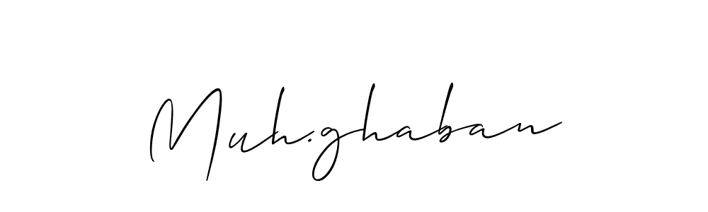 Create a beautiful signature design for name Muh.ghaban. With this signature (Allison_Script) fonts, you can make a handwritten signature for free. Muh.ghaban signature style 2 images and pictures png